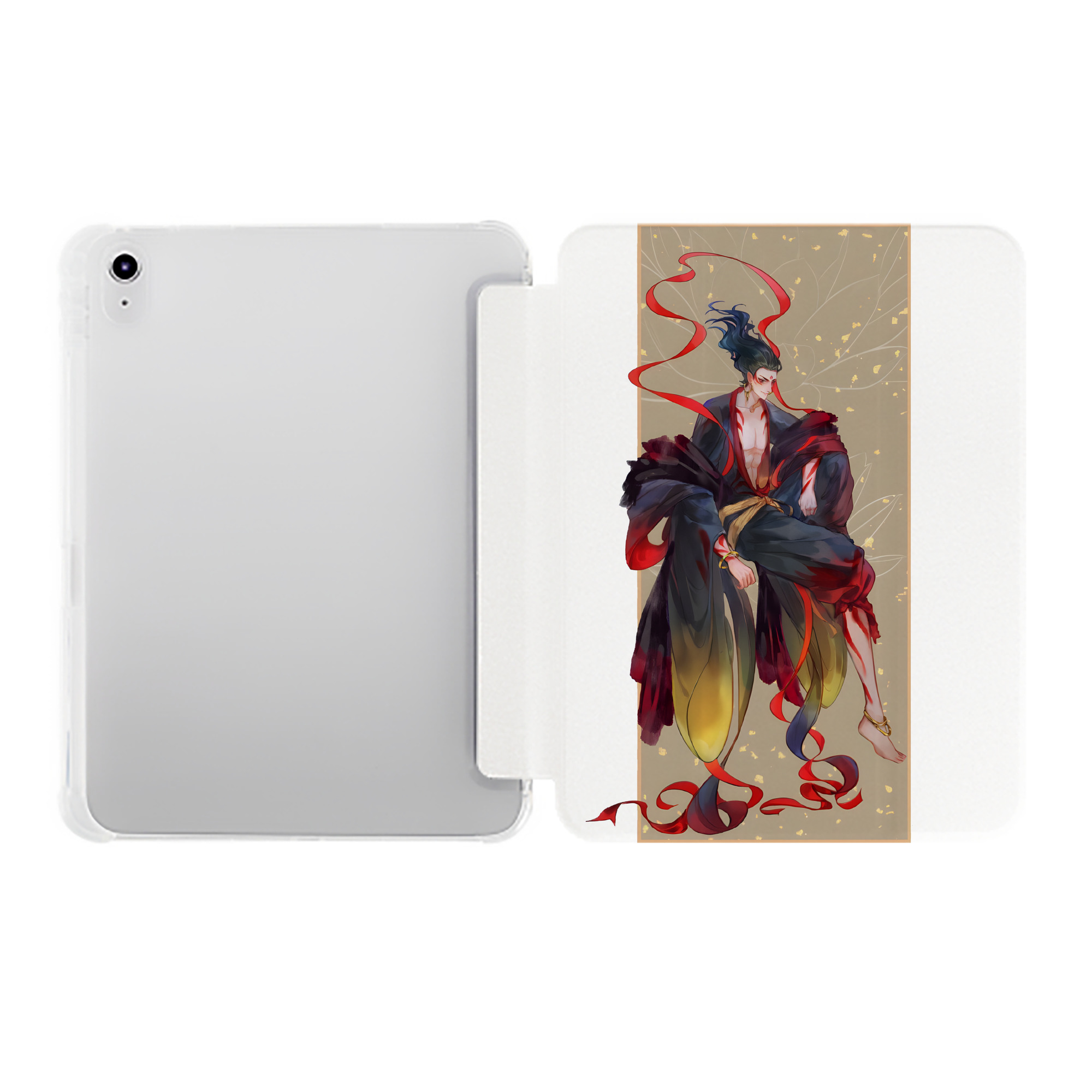 （画像用） Ne Zha 2 ナタ 魔童の大暴れ IPad ケース ペン収納付き 三つ折りスタンド PUレザー×シリコン 対応機種9.5/10.5/10.9インチ